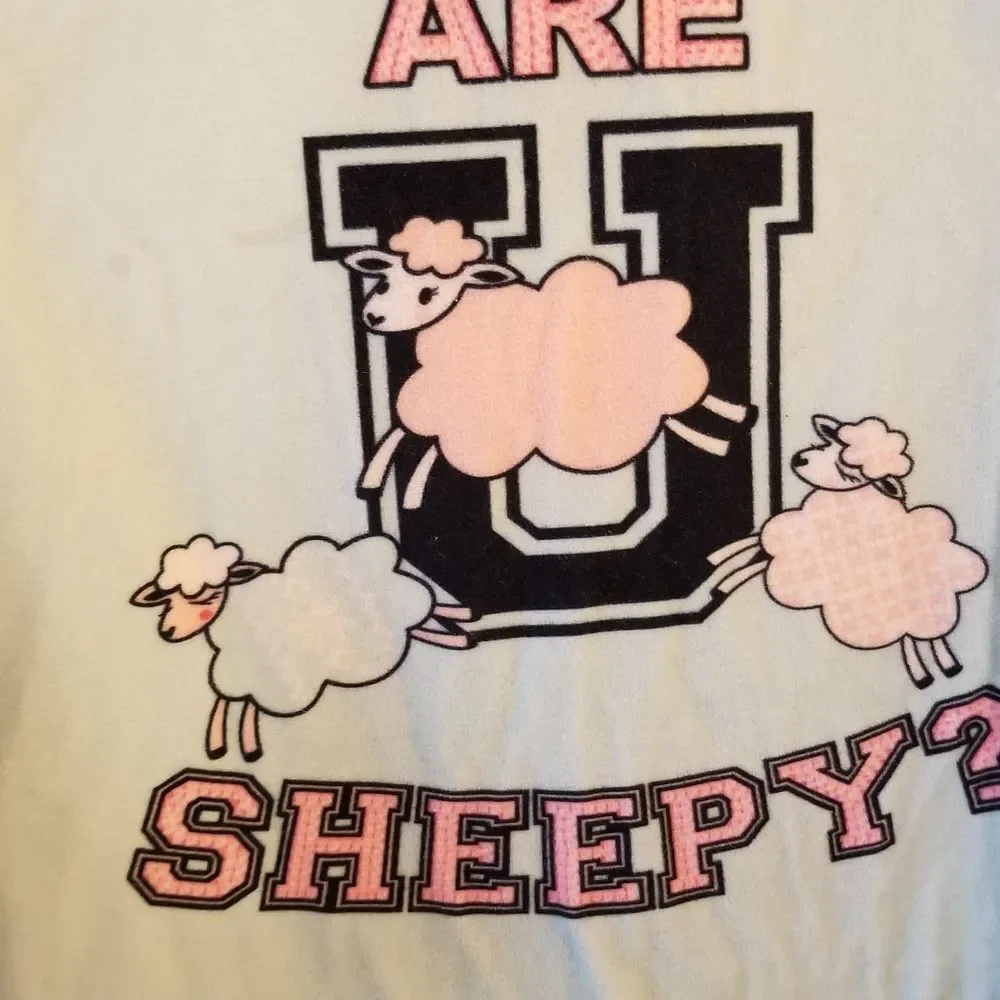Little Girls‎ Are U Sheepy? Graphic Nightgown Soft Velour Sheep Lamb Size 4/5